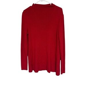 J. Jill Perfect Red Mock Neck Silk Wool Sweater Medium NWT